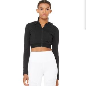 ALO yoga crop zip up hoodie